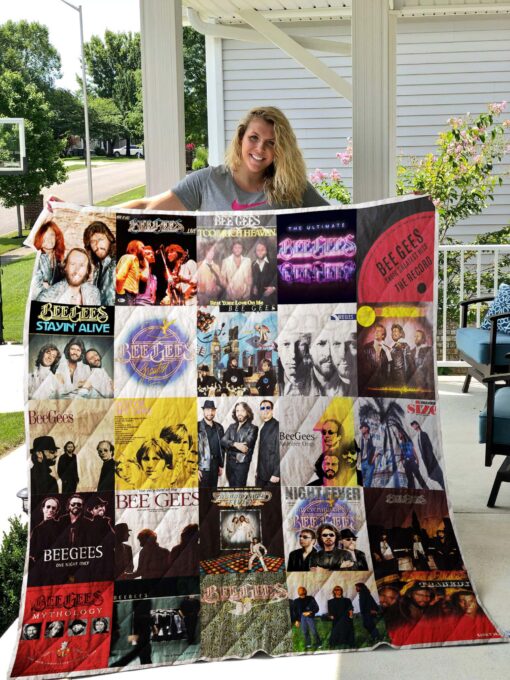 1589992606 bee gees quilt blanket 02 mockup