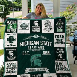 Michigan State Spartans Blanket Quilt Rze2