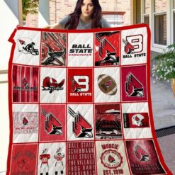 Ball State Cardinal  Blanket Quilt Rze2