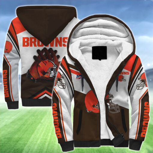 Cleveland Browns Fleece 3D Hoodie All Over Print Unique Cleveland Browns Gifts 1