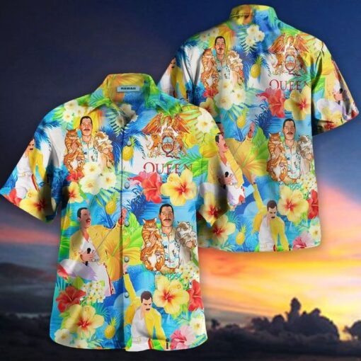 Freddie mercury hawaii cats hawaiian shirt 2