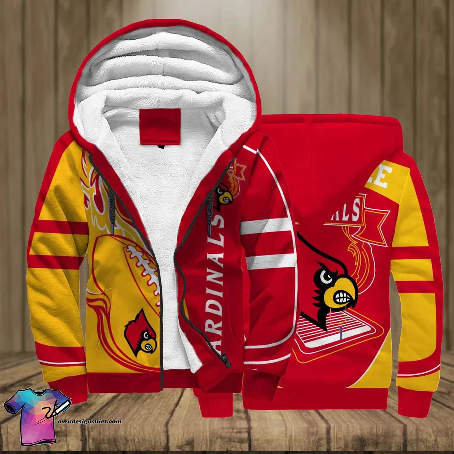 Louisville Cardinals Sports Full Print Fleece Hoodie Louisville Cardinals Sports Full Print Fleece Hoodie