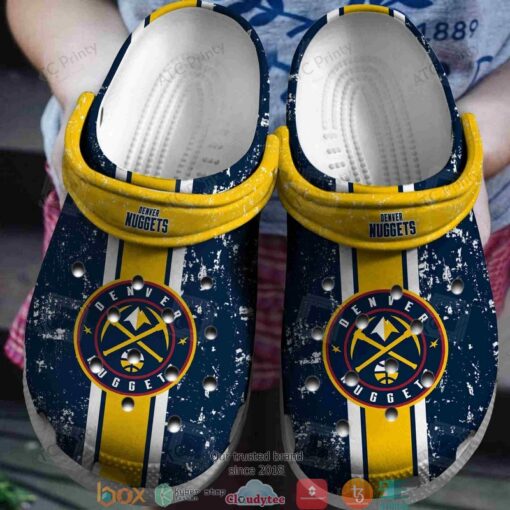 NBA Denver Nuggets Navy Yellow Crocband Clogs