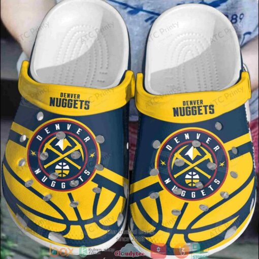 NBA Denver Nuggets Yellow Navy Crocband Clogs