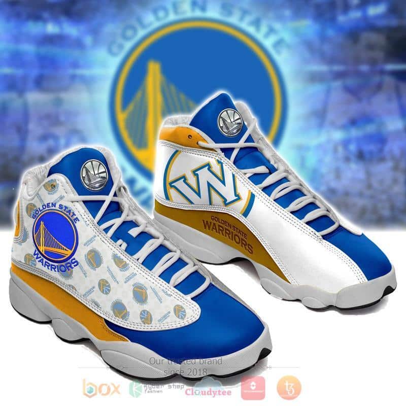 NBA Golden State Warriors White Air Jordan 13 Shoes