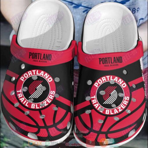 NBA Portland Trail Blazers Red Black Crocband Crocs Clog Shoes