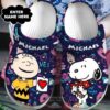 Personalized Snoopy and Charlie Brown custom Crocband Clog