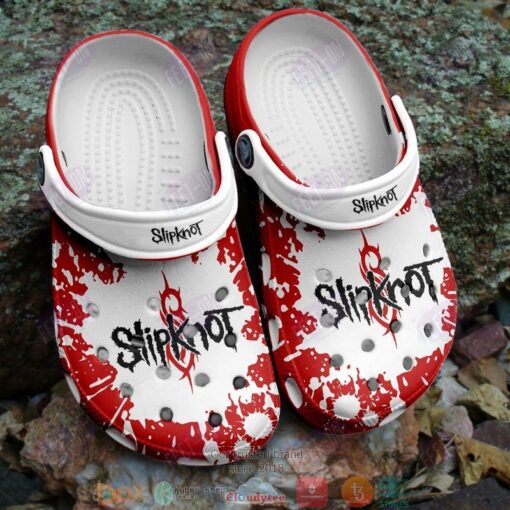 Slipknot band white red crocs crocband clog