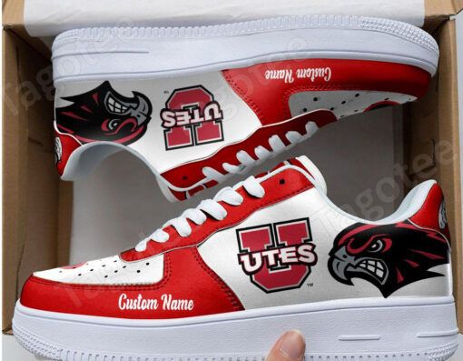 Utah Utes Mascot Logo NCAA Personalized Nike Air Force 1 Low Top Shoes