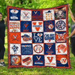 Virginia Cavaliers Lover Blanket Quilt Rze2