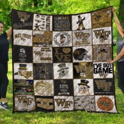 Wake Forest Demon Deacons Quilt  Blanket Quilt Rze2