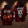 acdc skull hiding teddy bear 3d hoodiebxpji