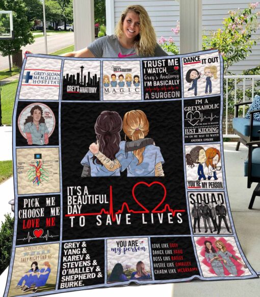 greys anatomy its a beautiful day to save lives quilt blanket great customized blanket gifts for birthday christmas thanksgiving 1621596022