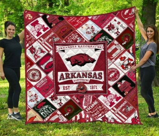 home ncaa arkansas razorbacks combined quilt