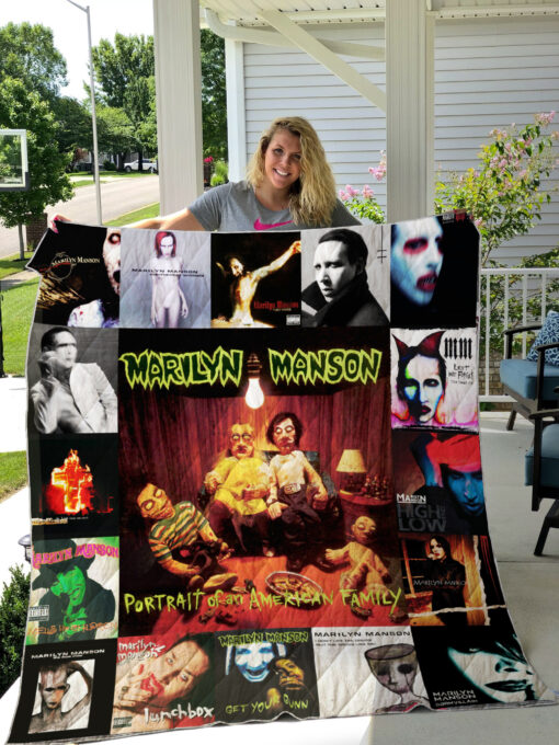 marilyn manson albums quilt blanket for fans ver 17 1621693230