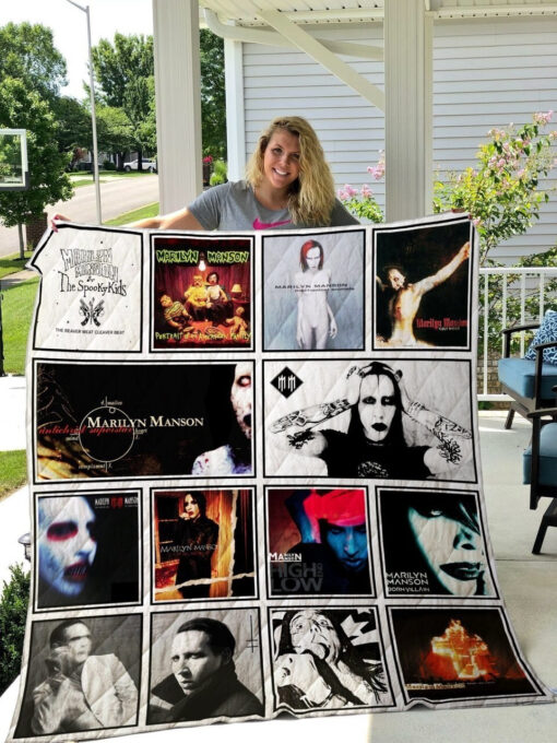 marilyn manson quilt blanket design by dalabshopcom 5488 40921