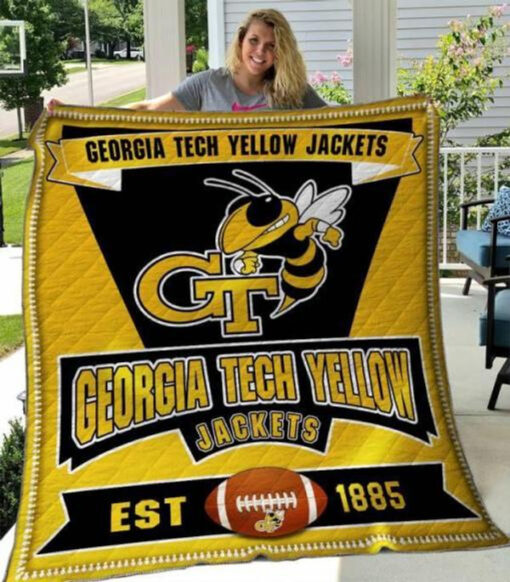 ncaa georgia tech yellow jackets 3d customized personalized quilt blanket 98 design by dalabshopcom 1939 83786