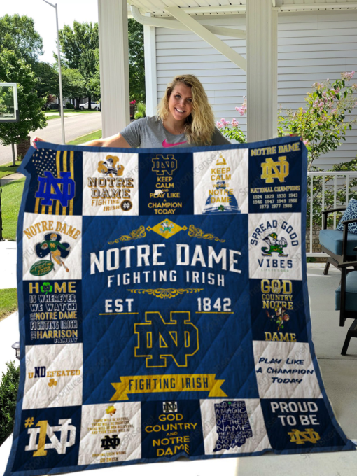 ncaa notre dame fighting irish 3d customized personalized quilt blanket 185 design by dalabshopcom 7292 48811 1