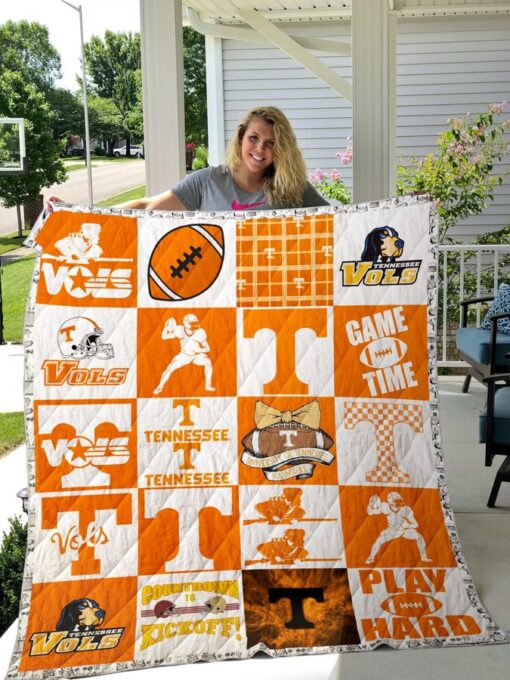 ncaa tennessee volunteers quilt blanket 1013