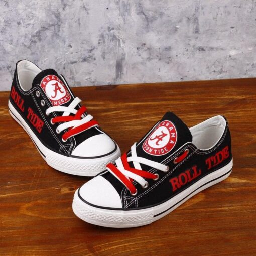 ncca novelty design canvas shoes printed custom alabama crimson tide football shoes