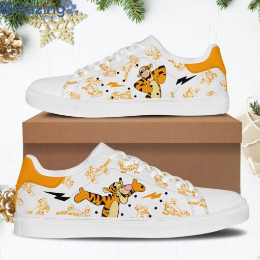 tigger orange white stan smith low top skate shoes for men and women