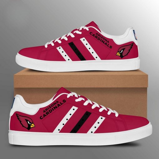 arizona cardinals red black stripes stan smith low top shoes