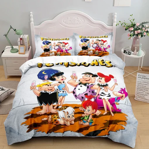 My Childhood flintstone Bedding Set US Twin Full Queen King EU Single Double King Size Bed