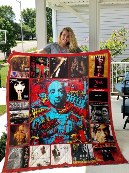 tupac shakur style 2 quilt blanket