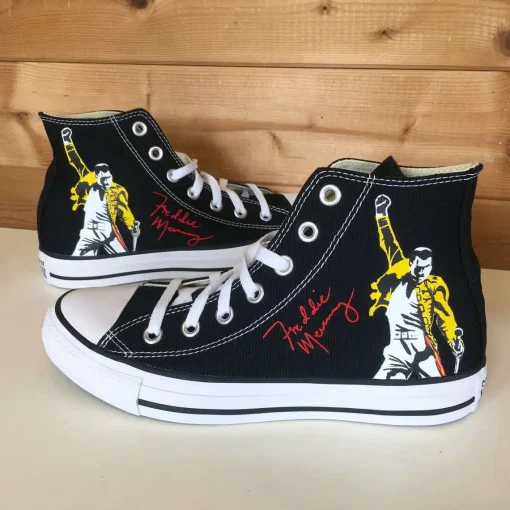 Freddie Mercury Sign Queen Band Sneakers High Top Canvas Shoes 80307060 1 1