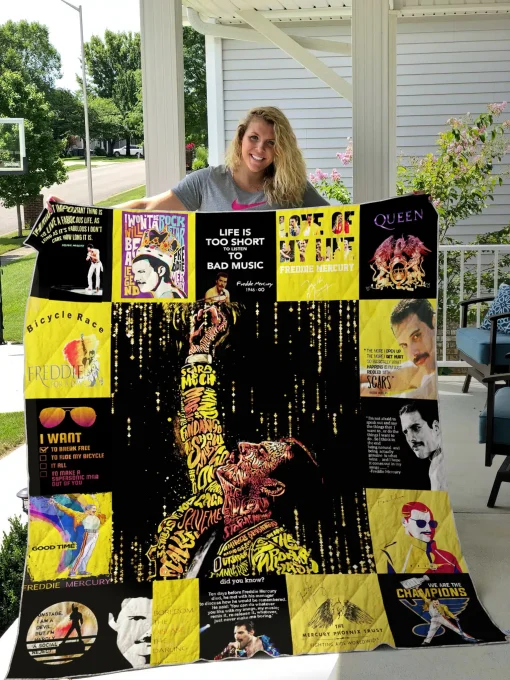 freddie mercury t shirt quilt blanket 19717A