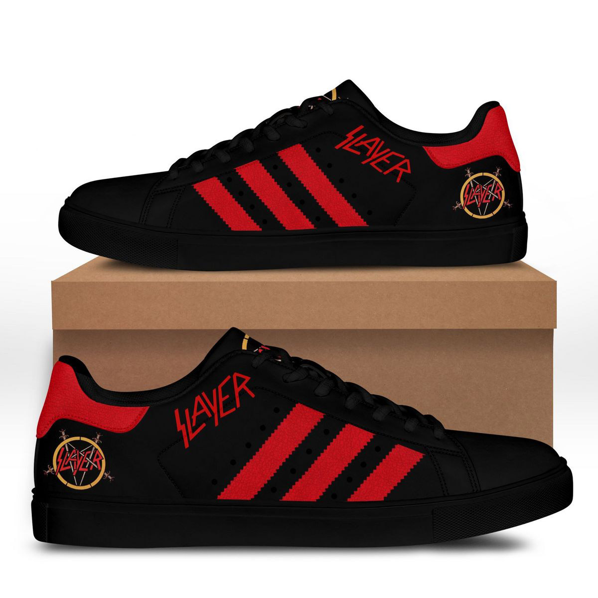 Slayer Black Red stan smith shoes slayer black red stan smith shoes 2 FflHd