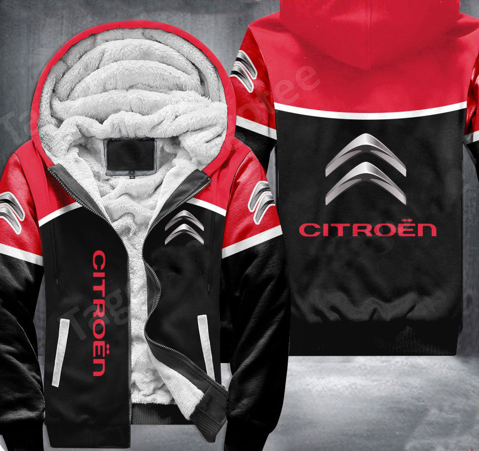 Citroen Logo Personalized Full-Zip Hooded Fleece Sweatshirt Citroen Logo Personalized Full Zip Hooded Fleece Sweatshirt