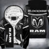 Dodge Ram Fleece Jacket 3D Black L21