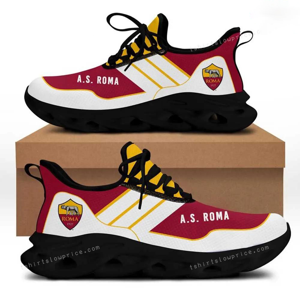 AS Roma Red Yellow White Stripes Max Soul Shoes Running Sneakers As Roma Red Yellow White Stripes Max Soul Shoes Running Sneakers 2