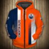 Edmonton Oilers Hoodie Zip Hoodie 3D TH21