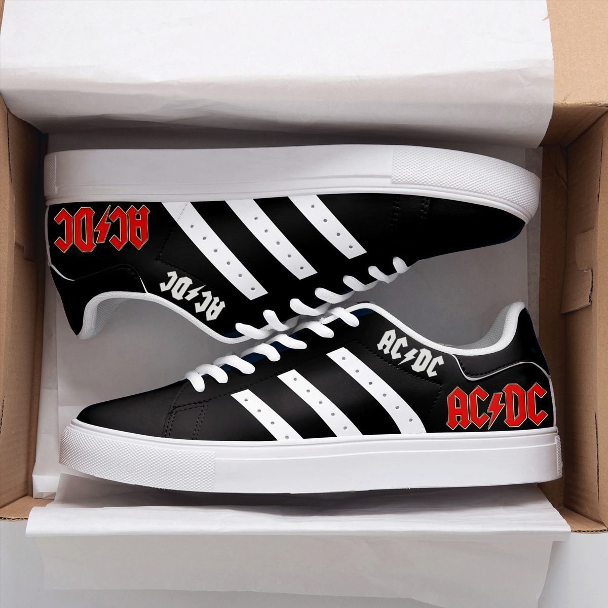 ACDC Band Black Stan Smith Shoes 1 ACDC Band Black Stan Smith Shoes