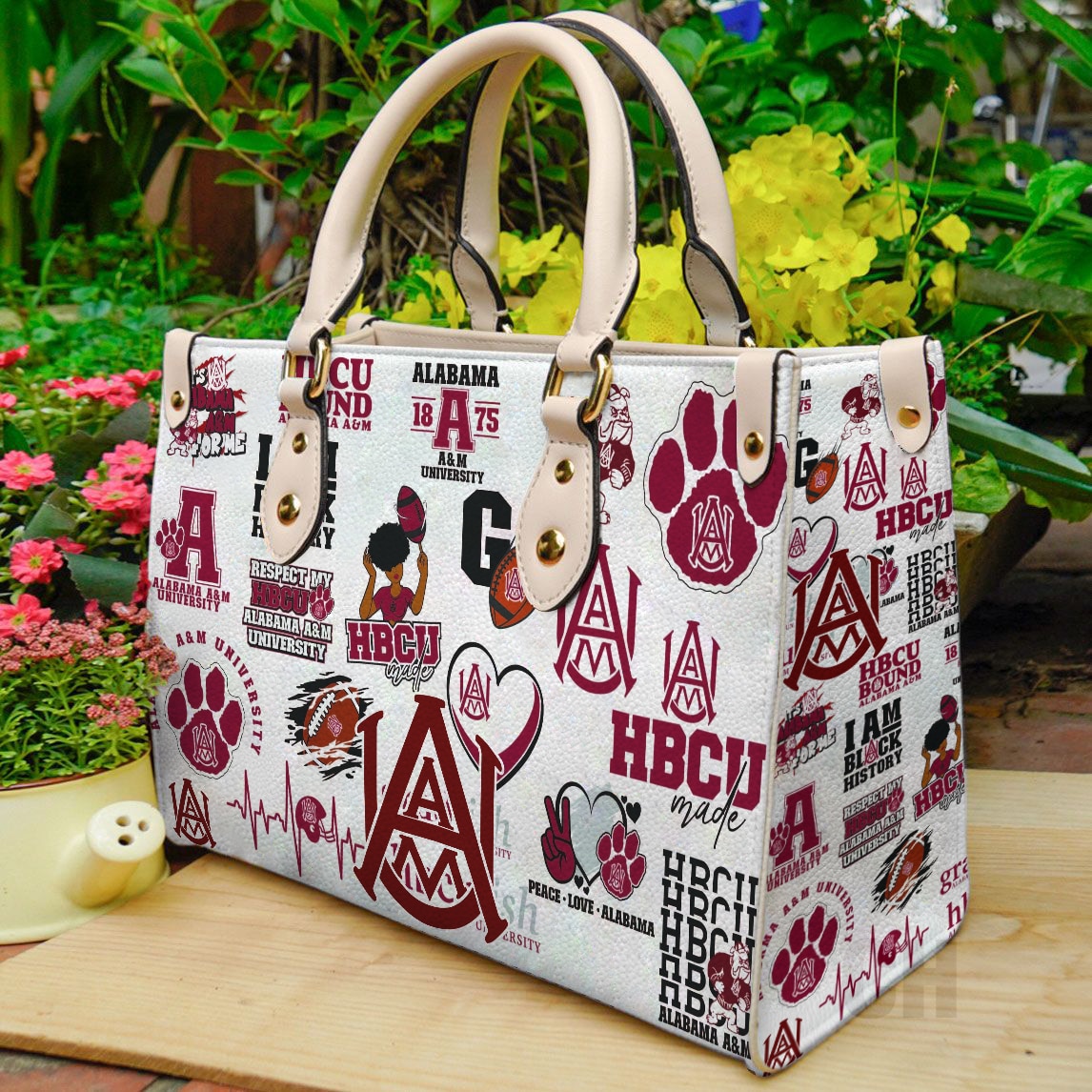 Alabama A&M Leather Handbag 1 Alabama A&M Leather Handbag