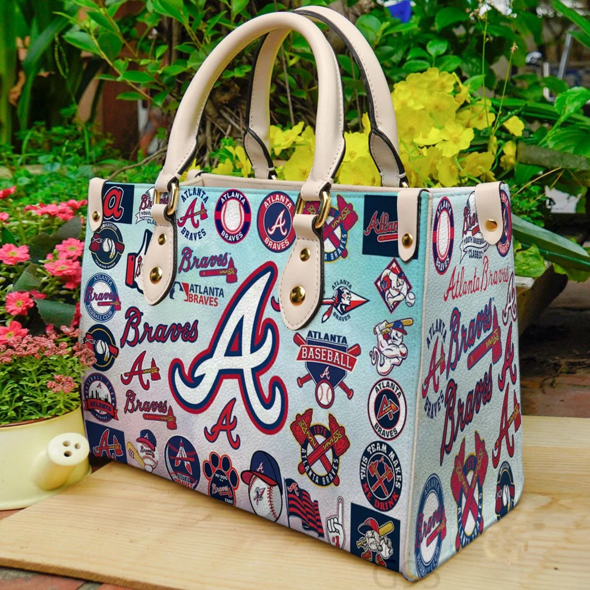 Atlanta Braves A11 Leather Handbag 1 Atlanta Braves A11 Leather Handbag