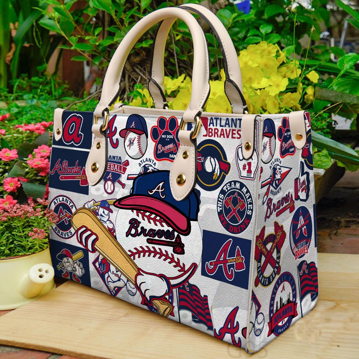 Atlanta Braves Leather Handbag 1 Atlanta Braves Leather Handbag
