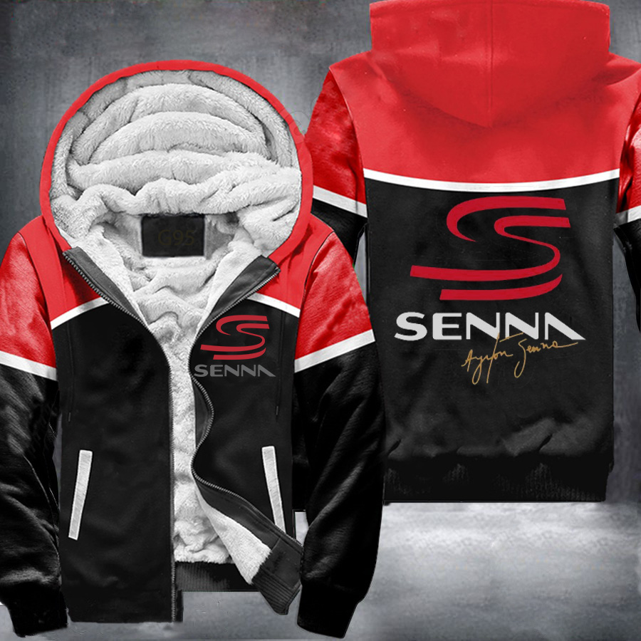 Ayrton Senna Red Fleece Jacket 1 Ayrton Senna Red Fleece Jacket
