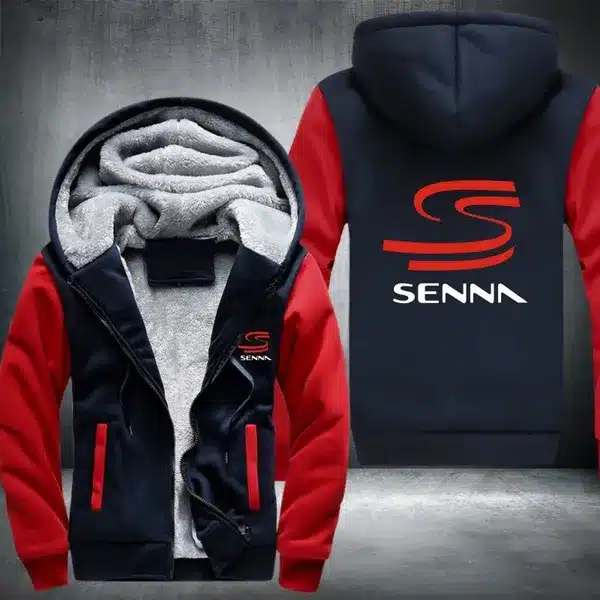 Ayrton Senna Red Fleece Jacket 1 Ayrton Senna Red Fleece Jacket