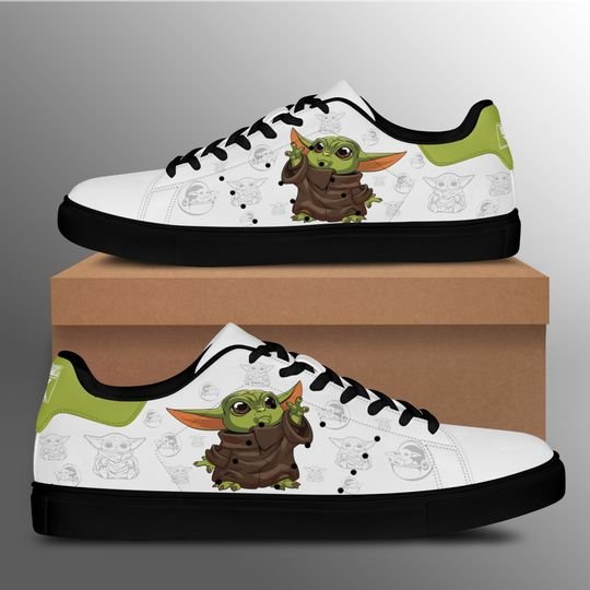 Baby Yoda Black Stan Smith Shoes 1 Baby Yoda Black Stan Smith Shoes