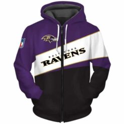 Baltimore Ravens Hoodie Zip Hoodie 3D