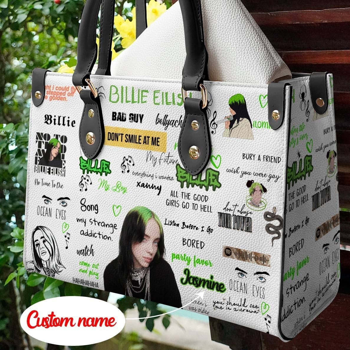 Billie Eilish Lover Leather Handbag 1 Billie Eilish Lover Leather Handbag