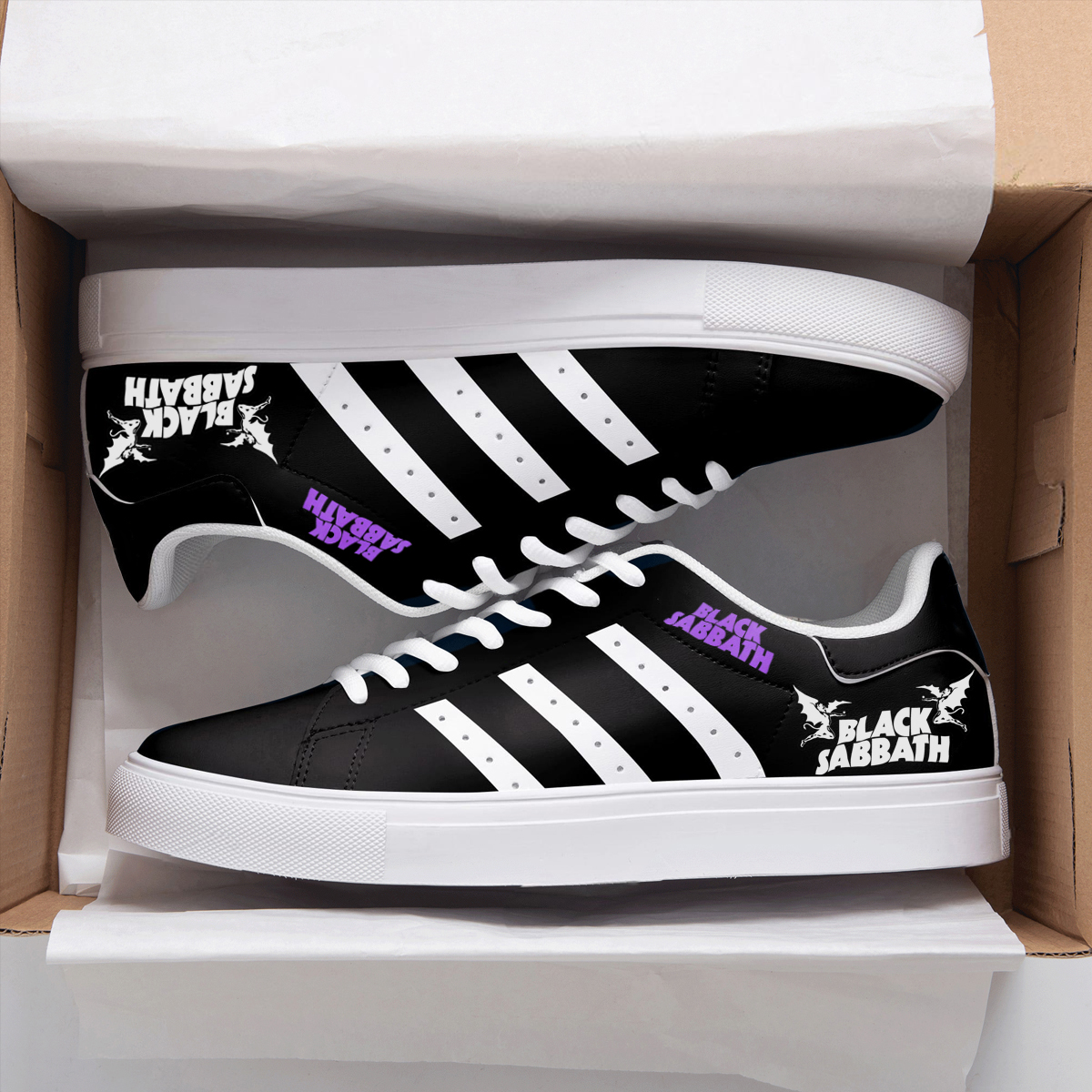 Black Sabbath Black Stan Smith Shoes 1 Black Sabbath Black Stan Smith Shoes