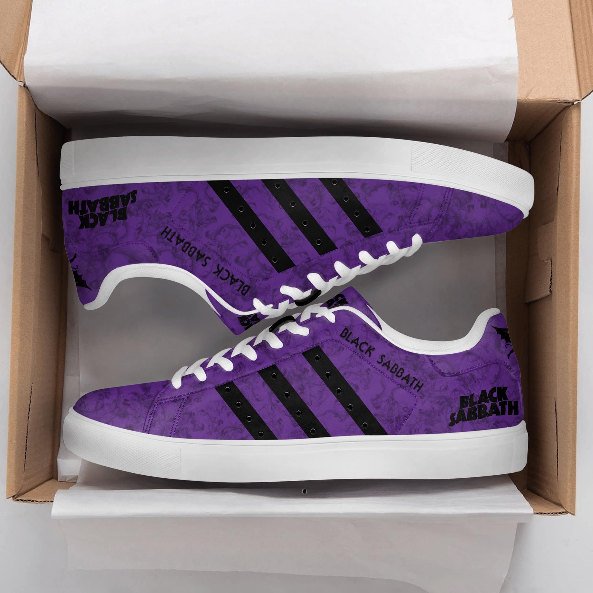 Black Sabbath White Stan Smith Shoes 1 Black Sabbath White Stan Smith Shoes