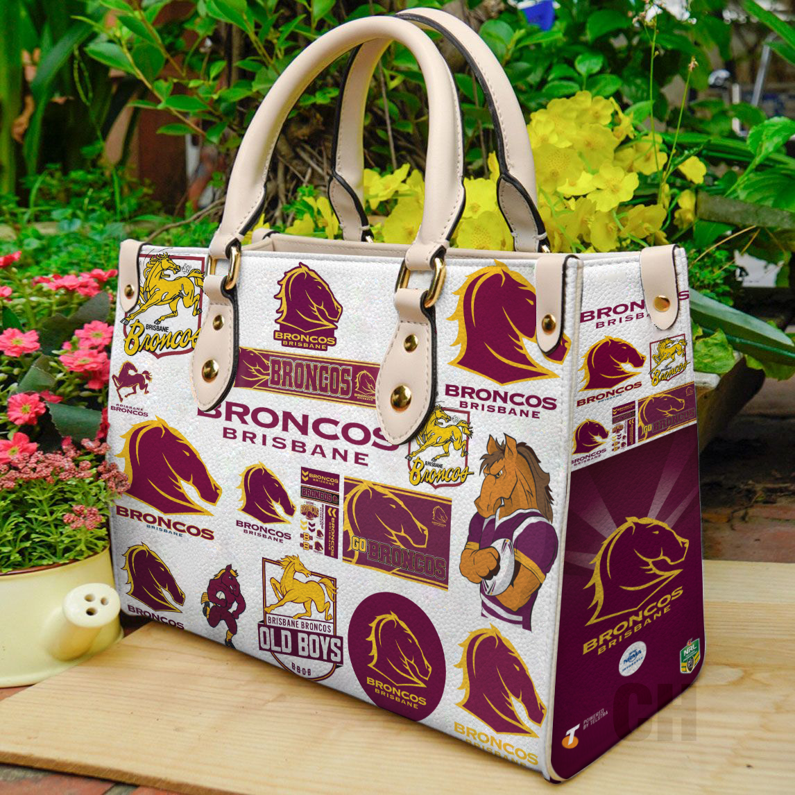 Brisbane Broncos Leather Handbag 1 Brisbane Broncos Leather Handbag