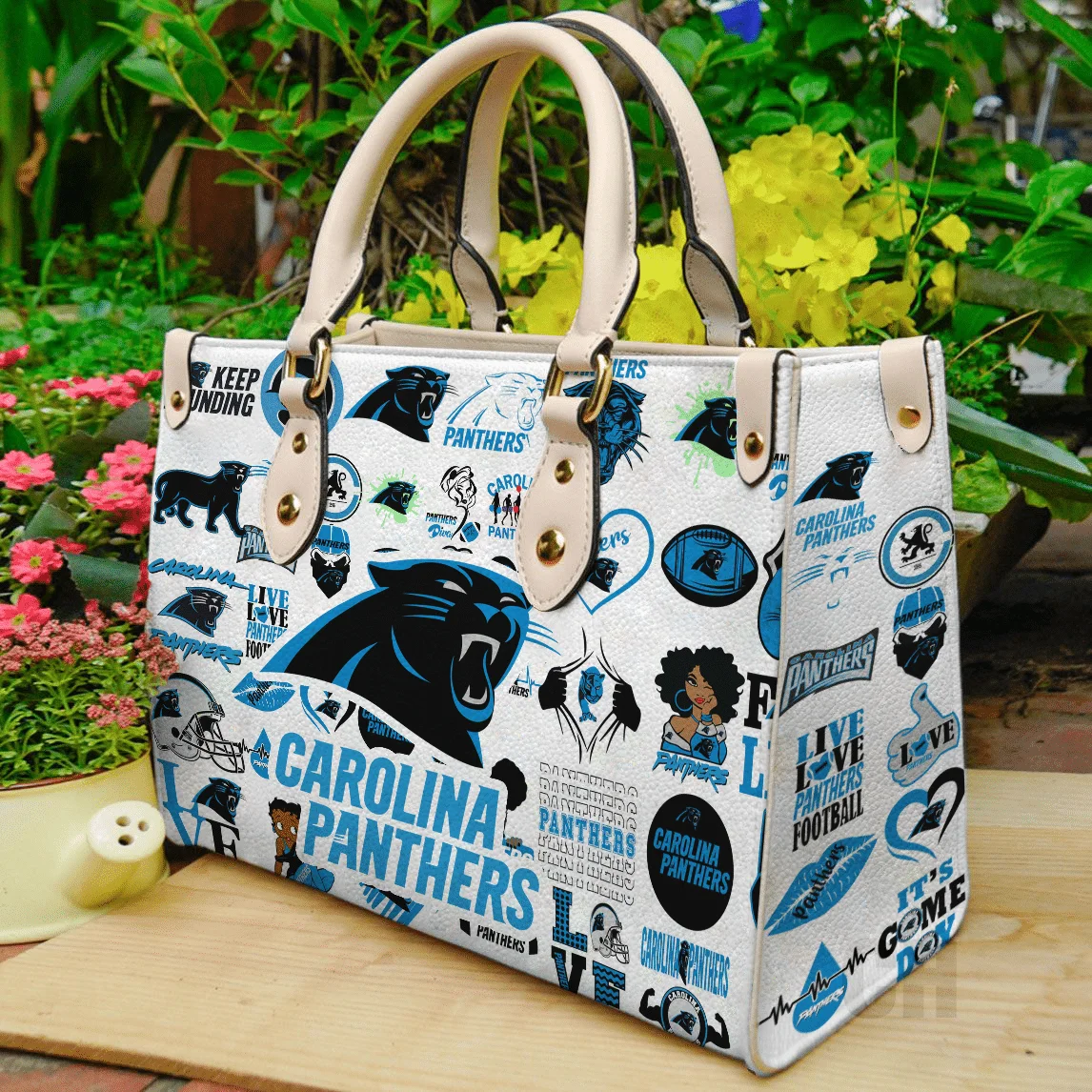 Carolina Panthers Leather Handbag 1 Carolina Panthers Leather Handbag