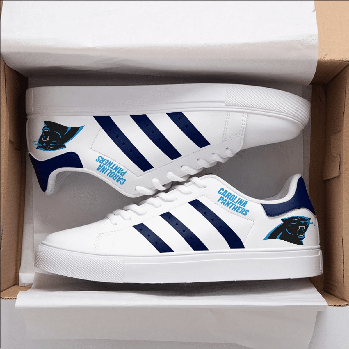 Carolina Panthers Stan Smith Shoes 1 Carolina Panthers Stan Smith Shoes