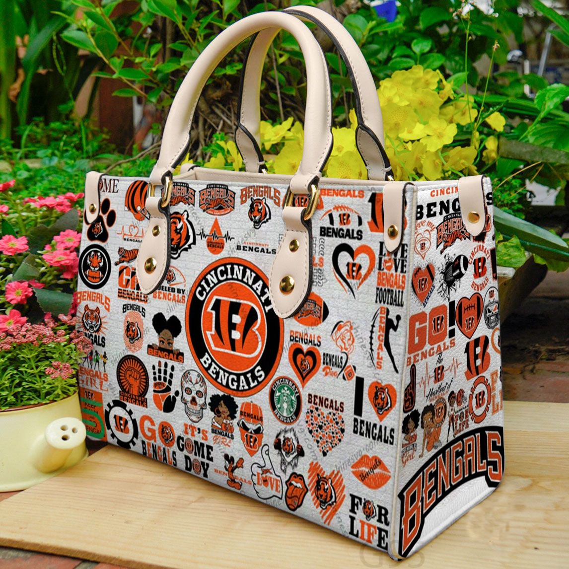 Cincinnati Bengals 00G Leather Handbag 1 Cincinnati Bengals 00G Leather Handbag